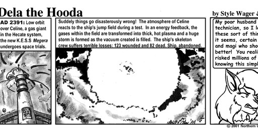 angry anthro bodily_fluids clothed clothed_female clothing dialogue dipstick_ears ear_markings explosion female fur hair multicolored_ears saliva solo spacecraft text vehicle style_wager dela_the_hooda mrs._aldershaw canid canine fox hooda mammal comic english_text greyscale monochrome