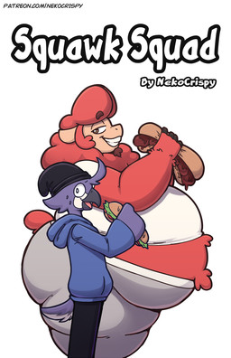 anthro beak beanie belly belly_overhang big_belly big_butt black_beanie black_bottomwear black_clothing black_hat black_headwear black_pants blue_clothing blue_hoodie blue_topwear bodily_fluids bottomwear brown_eyes butt clenched_teeth clothed clothing duo eyebrow_through_hair eyebrows facial_hair feathers fingers food fully_clothed fur goatee grey_bottomwear grey_clothing grey_pants grin hair hat headgear headwear holding_food holding_object holding_sandwich hoodie huge_butt huge_thighs male multicolored_body multicolored_fur obese obese_anthro obese_male open_mouth open_smile overweight overweight_anthro overweight_male pants pupils purple_body purple_feathers red_body red_fur red_hair sandwich_(food) scut_tail shirt short_tail side_view simple_background slim_anthro slim_male smile snout standing sweat sweatdrop tail tan_body tan_fur teeth text thick_thighs topwear translucent translucent_hair white_background white_body white_clothing white_feathers white_pupils white_shirt white_topwear wool_(fur) wool_hair nekocrispy josh_(nekocrispy) roy_(nekocrispy) avian bird bovid caprine mammal sheep 2021 cel_shading cover cover_art cover_page digital_media_(artwork) english_text hi_res shaded url