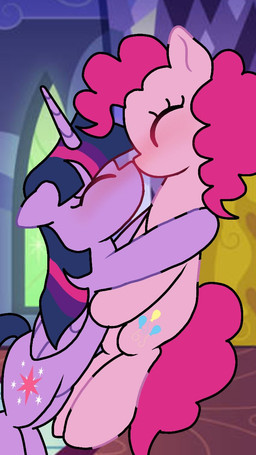 duo eyes_closed female female/female feral horn hug kissing nuzzling wings zuzu350753 friendship_is_magic hasbro my_little_pony mythology pinkie_pie_(mlp) twilight_sparkle_(mlp) earth_pony equid equine horse mammal mythological_creature mythological_equine pony winged_unicorn 9:16 hi_res