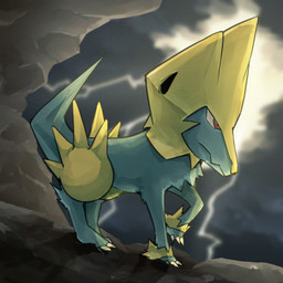 3_toes ambiguous_feral ambiguous_gender blue_body blue_fur blue_tail claw_toes claws cloud feet feral flesh_fang fur light mouth_closed multicolored_body multicolored_fur pupils quadruped red_eyes rock side_view snout solo standing tail toes two_tone_body two_tone_fur white_body white_claws white_fur spicyichizo nintendo pokemon generation_3_pokemon mammal manectric pokemon_(species) 1:1 2026 absurd_res hi_res lighting shaded
