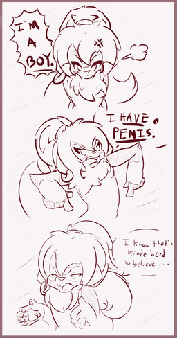angry anthro dialogue ear_piercing eyelashes fluffy male pawpads paws piercing solo text kemotobi tobiki_(kemotobi) domestic_ferret mammal mustelid musteline true_musteline weasel 2013 comic english_text hi_res