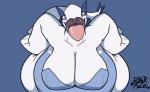 anthro anthrofied belly big_breasts breasts clothed clothing fangs female huge_breasts mouth_shot open_mouth overweight overweight_anthro overweight_female pokemorph presenting_mouth solo teeth thick_thighs tongue uvula rubbermage nintendo pokemon generation_2_pokemon legendary_pokemon lugia pokemon_(species)