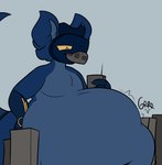 abdominal_bulge anthro belly big_belly bloated blue_visor brandon_(shitpostingstag) building building_destruction city city_destruction cityscape conditional_dnp destruction digestion_noises dragon fur furred_dragon furred_scalie hi_res huge_belly hyper hyper_belly machine macro male mass_vore mythological_creature mythological_scalie mythology obese object_vore overweight protogen rumbling_stomach scalie solo verdantphysician vore