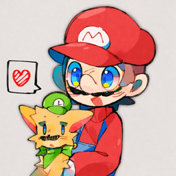 black_facial_hair black_mustache black_nose blue_eyebrows blue_eyes blue_line_art blue_pupils brown_hair button_(fastener) cheek_tuft chest_tuft clothed clothed_human clothed_male clothing dialogue duo eyebrows facial_hair facial_tuft feral feralized fully_clothed fully_clothed_human fully_clothed_male fur green_clothing green_hat green_headwear green_kerchief green_neckerchief hair hat headgear headwear heart_symbol holding_another kerchief larger_human larger_male light looking_at_viewer male male_feral male_human mustache neckerchief neckwear open_mouth open_smile pink_inner_ear pink_tongue pupils red_clothing red_hat red_headwear red_shirt red_topwear shirt short_hair simple_background size_difference small_nose smaller_feral smaller_male smile tan_body tan_skin thin_eyebrows tongue topwear tuft white_background yellow_body yellow_fur renballball mario_bros nintendo super_mario_3d_land kitsune_luigi luigi mario canid canine fox fox_spirit human mammal 1:1 2022 colored colored_line_art digital_drawing_(artwork) digital_media_(artwork) lighting shaded brother_(lore) brothers_(lore) male_(lore) sibling_(lore) twins_(lore)