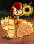 anthro barefoot blue_eyes bottomless bottomless_female clothed clothing expansion feet female foot_expansion foot_focus growth_lines hair power_ring red_hair soles solo toes wrinkled_feet wrinkles cornchip21 thereal_tails-chan archie_comics sega sonic_the_hedgehog_(archie) sonic_the_hedgehog_(comics) sonic_the_hedgehog_(series) sally_acorn mammal rodent sciurid tree_squirrel hi_res