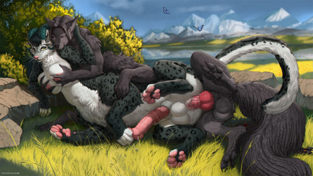 anal anus areola balls bodily_fluids breasts butt claws countershade_torso countershading cum cum_in_vagina cum_inside duo erection feet fingers fur genital_fluids genitals hair herm herm/herm herm_penetrated herm_penetrating herm_penetrating_herm herm_penetrating_intersex horn intersex intersex/intersex intersex_penetrated intersex_penetrating intersex_penetrating_herm intersex_penetrating_intersex knot knotted_penis lying navel nipples on_ground on_side outside paws penetration penile penile_penetration penis penis_in_vagina sex tail taur_on_taur taur_penetrated taur_penetrating taur_penetrating_taur toes vaginal vaginal_penetration vulva totesfleisch8 adyd_(ferrn) may_(ferrn) canid canine canis felid feline mammal taur wolf 16:9 2026 digital_drawing_(artwork) digital_media_(artwork) widescreen