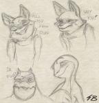 anthro group simple_background text unknown_artist teenage_mutant_ninja_turtles alopex mona_lisa_(tmnt) arctic_fox canid canine fox mammal reptile scalie true_fox turtle black_and_white english_text monochrome sketch