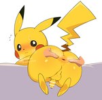 anthro anus backsack balls big_butt blush butt butt_grab disembodied_hand duo erection feral fur genitals hand_on_butt interspecies looking_back male penis perineum pokephilia simple_background small_balls small_penis solo_focus spread_anus spreading white_background wide_hips yellow_body yellow_fur dntks_4320 nintendo pokemon generation_1_pokemon human mammal pikachu pokemon_(species) censored hi_res