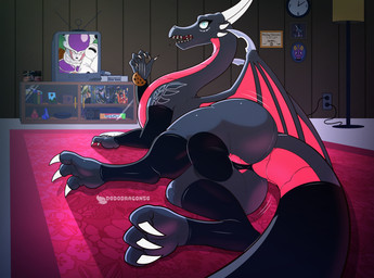 balls big_butt bulge butt clock clothing cookie detailed_bulge digitigrade diploma electronics embarrassed feet feral food game_console genitals horn intersex lamp leggings legwear looking_at_viewer looking_back ps1_console ps1_controller shocked teeth television thick_thighs wings dododragon56 activision dragon_ball dragon_ball_z mythology playstation playstation_1 sony_corporation sony_interactive_entertainment spyro_the_dragon cynder frieza alien dragon frieza_race mythological_creature mythological_scalie reptile scalie cel_shading hi_res shaded