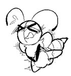 antennae_(anatomy) anthro blush clothed clothing desperation diaper diaper_only eyes_closed female holding_crotch neck_tuft one_leg_up potty_dance raised_leg solo stinger tail topless tuft wearing_diaper wings fairyfudge bug_fables moonsprout_games vi_(bug_fables) arthropod bee hymenopteran insect sketch