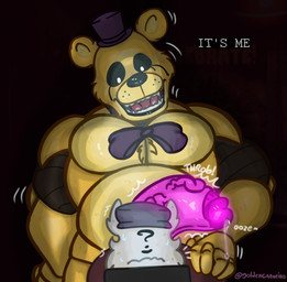 anthro big_penis bodily_fluids duo genital_fluids genitals machine male male/male office oozing penis precum scary security security_guard standing_behind throbbing twitching vein veiny_penis golden_carneiro five_nights_at_freddy's scottgames fredbear_(fnaf) golden_freddy_(fnaf) animatronic bear mammal robot absurd_res hi_res