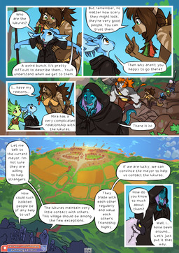 amber_eyes anthro axe battle_axe blue_eyes day dialogue female forehead_gem gem group hooded_cloak male melee_weapon mountain polearm pseudo_hair spear tentacle_hair tentacles text village walking_stick weapon zummeng alexander_(zummeng) chili_(zummeng) leopold_(zummeng) lily_(zummeng) miralle nigel_(zummeng) tristan_(zummeng) aquatic bovid caprine cephalopod coleoid deity demigod domestic_cat elvian felid feline felis goat haplorhine hybrid lagomorph leporid lion mammal mollusk monkey octopodiform pantherine primate rabbit rhinoceros 2025 comic english_text hi_res daughter_(lore) father_(lore) father_and_child_(lore) father_and_daughter_(lore) parent_(lore) parent_and_child_(lore) parent_and_daughter_(lore)