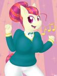 anthro anthrofied big_breasts breasts clothing female hair multicolored_hair purple_eyes singing solo two_tone_hair lamiaaaa friendship_is_magic hasbro my_little_pony torch_song_(mlp) equid equine horse mammal pony 2014 3:4 digital_media_(artwork) hi_res