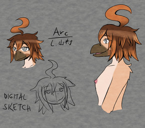 anthro areola beak blind breasts brown_body disability female flat_chested nipples non-mammal_breasts non-mammal_nipples nude side_view small_breasts smile solo arc_rose vanilla_(arcrose) avian bird digital_drawing_(artwork) digital_media_(artwork) headshot_portrait hi_res portrait