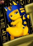 anthro anus butt crossed_arms egyptian female genitals looking_at_viewer pussy raised_tail solo tail toilet toilet_use moon_pearl succubi_samus animal_crossing ankha_zone nintendo ankha_(animal_crossing) domestic_cat felid feline felis mammal absurd_res hi_res