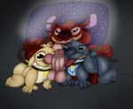 anthro blue_body blue_fur claws forced fur group leash male male/male oral red_body red_fur reluctant sharp_teeth space submissive teeth tongue tongue_out trio yellow_body yellow_fur jaythefox333 disney lilo_and_stitch leroy_(lilo_and_stitch) reuben_(lilo_and_stitch) stitch_(lilo_and_stitch) alien experiment_(lilo_and_stitch) hi_res