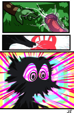 anthro clothed clothing female horn melee_weapon pink_eyes solo sword text weapon brradett lernie_(brradett) absurd_res colored comic digital_media_(artwork) english_text hi_res