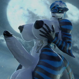 abs anthro areola balls biceps big_balls big_breasts big_butt big_penis black_areola black_nipples blue_eyes breasts butt claws countershading erection genitals gynomorph hair huge_balls huge_penis humanoid_genitalia humanoid_penis hyper hyper_genitalia hyper_penis intersex looking_at_viewer moon multicolored_body muscular muscular_gynomorph muscular_intersex nipples penis sharp_teeth simple_background smile solo tattoo teeth thick_thighs wide_hips jigjig nika_sharkeh aquatic fish shark 1:1 3d_(artwork) digital_media_(artwork) hi_res