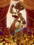 anthro big_breasts big_butt breasts butt cleavage clothed clothing dancer_outfit ear_piercing ear_ring female inside piercing ring_piercing solo thong treasure underwear smiju bear mammal digital_media_(artwork) shaded