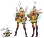 alien anthro breasts cleavage clothed clothing derekireba female footwear green_eyes hair hi_res high_heels joints lips long_hair machine my_life_as_a_teenage_robot nickelodeon pose red_lips robot simple_background solo speech_bubble text vexus wings