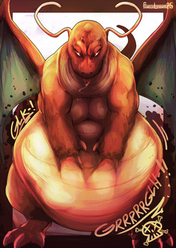 abdominal_bulge ambiguous_gender antennae_(anatomy) belly belly_press big_belly bodily_fluids digestion digestion_noises dragon_wings feral front_view hand_on_belly looking_at_viewer nude saliva saliva_on_tongue saliva_string scales skull_and_crossbones soft_vore solo sound_effects spread_wings tail text tongue tongue_out vore wings pardusliberty mythology nintendo pokemon dragon dragonite generation_1_pokemon mythological_creature mythological_scalie pokemon_(species) scalie 2025 hi_res signature