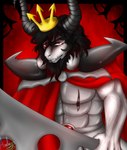 male muscular muscular_male pecs solo ambysweetdragon undertale undertale_(series) asgore_(underfell) arthropod bovid caprine goat hornet humanoid hymenopteran insect mammal vespid wasp