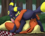 2012 69_position anthro anthro_on_feral anus bestiality bodily_fluids canid canine cum cum_in_mouth cum_inside cum_on_penis cum_on_tongue cunnilingus digital_media_(artwork) duo eeveelution erection fellatio female feral flareon furniture fyre generation_1_pokemon generation_2_pokemon genital_fluids genitals green_eyes hi_res koba licking lying male male/female mammal nintendo nude on_back open_mouth oral outside penile penis picnic_table pokemon pokemon_(species) pussy pussy_juice_on_tongue red_eyes servicing_from_below sex sharp_teeth table teeth tongue tongue_out umbreon vaginal vaginal_fluids
