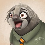 anthro brown_eyes clothed clothing eyebrows fur grey_body grey_eyebrows grey_fur grey_nose male necktie open_mouth pink_tongue shirt simple_background solo tan_background teeth tongue topwear gotpeeps disney zootopia flash_slothmore mammal pilosan sloth three-toed_sloth xenarthran 1:1 hi_res