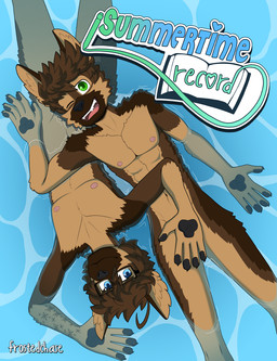 abs adolescent anthro athletic athletic_male blue_eyes convenient_censorship dipstick_snout duo eyewear eyewear_only glasses glasses_only green_eyes male male/male muscular muscular_young nude nude_anthro nude_male one_eye_closed partially_submerged pecs skinny_dipping water wearing_glasses wink young young_anthro young_male frostedchase chase_(frostedchase) max_(frostedchase) canid canine canis domestic_dog german_shepherd herding_dog mammal pastoral_dog comic cover cover_art cover_page hi_res brother_(lore) brothers_(lore) sibling_(lore)