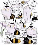 :3 ambiguous_gender feral flower group insect_wings plant simple_background text white_background wings yogin arthropod avian bee bird hybrid hymenopteran insect owl chinese_text hi_res translated