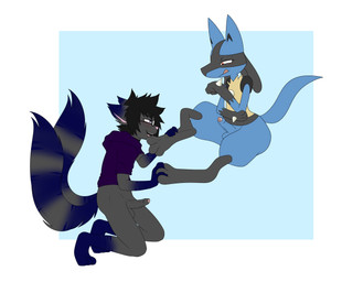 2_tails 3_toes anthro anthro_on_anthro balls barefoot between_toes black_balls black_hair black_penis blue_balls blue_body blue_fur blue_penis blush bodily_fluids bottomless clothed clothing duo erection eyewear feet foot_fetish foot_grab foot_lick foot_play foreskin fur genitals glans glasses grey_body grey_fur hair hoodie humanoid_genitalia humanoid_penis licking male male/male markings multi_tail multicolored_tail nude open_mouth partially_clothed partially_retracted_foreskin paws penis pink_glans saliva simple_background smile striped_markings striped_tail stripes tail tail_markings toes tongue tongue_out topwear enookie nintendo pokemon fan_character syn_(fluffihoodie) domestic_cat felid feline felis generation_4_pokemon lucario mammal pokemon_(species) procyonid raccoon absurd_res digital_media_(artwork) hi_res source_request
