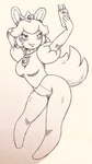 2023 anthro bottomless bottomless_female cellphone clothed clothing crossover crown electronics female full-length_portrait greyscale hand_behind_head headgear hi_res holding_object holding_phone lagomorph mammal mario_bros mario_plus_rabbids_kingdom_battle monochrome nintendo noseless phone portrait rabbid rabbid_peach raving_rabbids rayman_(series) selfie smartphone smile solo traditional_media_(artwork) twistedterra ubisoft