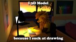 anthro bed chair computer desk drawing drawing_(object) electronics furniture furniture_lamp laptop male office_chair sitting solo sunset table text snudgley snudge snilymim 16:9 3d_(artwork) digital_media_(artwork) english_text hi_res meme widescreen