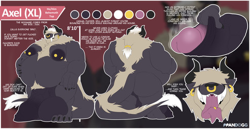 anthro armpit_hair backsack balls barbell_piercing belly big_balls big_belly big_moobs big_penis body_hair bug_butt chest_tuft claws ear_piercing ear_ring facial_piercing fangs foreskin forked_tongue front_view genitals glans hair hand_on_belly happy_trail horn huge_balls huge_penis long_hair long_tongue male mane moobs musk navel neck_tuft nipple_piercing nipples nose_piercing nose_ring nude open_mouth overweight overweight_male penis piercing ponytail profanity pubes rear_view retracted_foreskin ring_piercing septum_piercing septum_ring smile solo tail tail_tuft teeth text tongue tongue_out tongue_piercing tuft tusks vein veiny_penis ppandogg final_fantasy square_enix xl_(ppandogg) behemoth_(final_fantasy) english_text hi_res model_sheet
