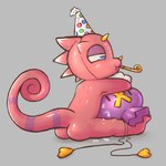anthro balloon balloon_fetish bodily_fluids butt clothing cum duo genital_fluids hat headgear headwear horn inflatable intersex intersex/male male party_hat party_hat_only party_horn party_horn_in_mouth sitting tail badipoki animal_crossing nintendo pokemon flick_(animal_crossing) chameleon drifloon generation_4_pokemon lizard pokemon_(species) reptile scalie absurd_res hi_res