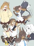 anthro asian_clothing beverage clothed clothing east_asian_clothing female group japanese_clothing japanese_school_uniform kemono school_uniform uniform young young_anthro young_female kikurage inukoro_(kikurage) hanakoji_terasu koriyama_meiko koriyama_sumie kuroshiba_nagomi kusuda_korone shirakawa_tamami tachibana_peko bird_dog canid canine canis cocker_spaniel dobermann domestic_dog hunting_dog mammal pinscher shiba_inu spaniel spitz 3:4