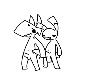 anthro balls big_penis crooked_tail dipstick_ears duo ear_markings erection forced genitals handjob humanoid_genitalia humanoid_penis male male/male multicolored_ears navel nervous nude penile penis penis_size_difference sex simple_background smile standing tail white_background the_weaver boxdog_(comic) scrimmage_(boxdog) lagomorph leporid mammal rabbit unknown_species black_and_white digital_drawing_(artwork) digital_media_(artwork) monochrome