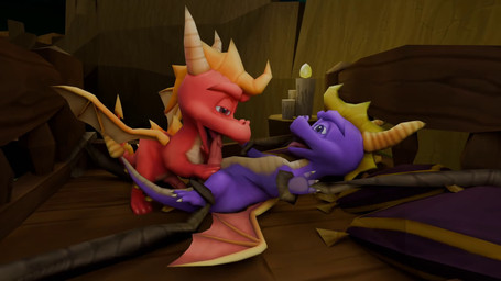 bdsm bed bed_bondage bondage bound dominant dominant_male duo exhausted fellatio feral furniture genitals licking lying lying_on_bed male male/male multiple_angles narrowed_eyes on_back on_bed oral oral_penetration penetration penile penis penis_lick power_bottom restrained sex struggling submissive submissive_male tongue tongue_out young tamayoshi activision mythology spyro:_a_hero's_tale spyro_the_dragon flame_(spyro) flame_the_dragon spyro dragon mythological_creature mythological_scalie reptile scalie 16:9 2026 3d_(artwork) 3d_animation animated digital_media_(artwork) hi_res high_framerate long_playtime loop no_sound widescreen