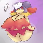 1:1 2020 artesjsc audino big_breasts breasts clothed clothing cosplay cotton digital_media_(artwork) drifblim female generation_4_pokemon generation_5_pokemon huge_breasts huge_thighs nintendo overweight overweight_female pokemon pokemon_(species) solo thick_thighs wide_hips yellow_body