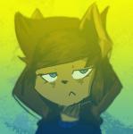 anthro clothed clothing eye_bags female frown half-closed_eyes looking_at_viewer narrowed_eyes solo panzery25 asper_(panzery25) canid canine fox mammal 2016 bust_portrait hi_res portrait signature