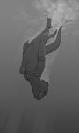 5_fingers 5_toes anthro breasts feet female fingers fur humanoid_feet humanoid_hands jewelry navel necklace nipples nude plantigrade skinny_dipping solo swimming toes underwater water ipoke mammal mustelid otter 2024 3:5 greyscale monochrome sketch