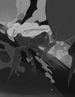 abdominal_bulge anthro ass_up being_watched biped black_body blush blush_lines bodily_fluids cum cum_drip cum_inside cum_on_arm cum_on_face cum_pool dialogue doggystyle dripping eyes_closed featureless_feet feet female female_penetrated female_raped forced from_behind_position fucked_to_exhaustion genital_fluids goo_bondage group head_grab holding_melee_weapon holding_object holding_sword holding_weapon horn larger_anthro larger_male looking_at_another male male/female male_penetrating male_penetrating_female male_rape male_raping_female melee_weapon obese obese_anthro overweight overweight_anthro penetration pinned pinned_to_ground rape restrained_legs segmented_body sex silhouette size_difference slime slime_on_face smaller_anthro smaller_female smaller_penetrated smaller_raped speech_bubble stretched_vagina sword weapon justdog hollow_knight:_silksong hollow_knight_(franchise) team_cherry hornet_(hollow_knight) arachnid arthropod fly_(animal) insect spider wardenfly 2026 greyscale hi_res monochrome