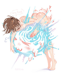 ambiguous_gender apology balls bent_over big_breasts big_penis blush bodily_fluids breasts breath brown_hair butt duo embarrassed emoji erection eyes_closed genital_fluids genitals gynomorph hair huge_penis intersex intersex/intersex jiggling leaning leaning_forward light_body light_skin lying motion_lines not_furry nude passionate penetration penis ponytail precum relaxing sex short_hair simple_background skinny standing standing_sex steam sweat text thought_bubble tiptoes white_background popisya dota valve io_the_wisp marci_(dota) elemental_creature human mammal 2024 artist_name english_text full-length_portrait hi_res portrait