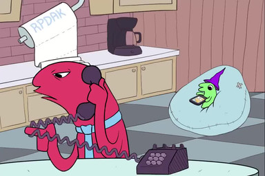 accessory ambiguous_gender appliance bean_bag cellphone clothing coffee_maker dialogue disappearing duo electronics green_body hat headgear headwear holding_object humor inside kitchen_appliance male necktie not_furry on_model phone red_body smartphone what wizard_hat rpdak adult_swim bogos_binted cartoon_network smiling_friends tails_gets_trolled allan_red glep_(smiling_friends) critter_(smiling_friends) humanoid 2d_animation 3:2 animated frame_by_frame meme short_playtime signature sound video