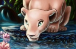 drinking female feral flower plant solo water fantasyisland yunaki disney the_lion_king nala_(the_lion_king) felid lion mammal pantherine wallpaper