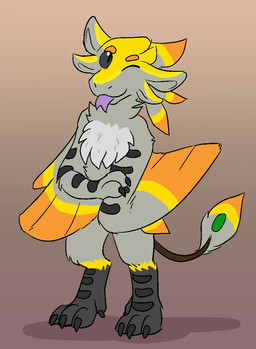 4_ears 4_toes anthro black_scutes blep claws eyebrows feather_hair feathered_wings feathers feet female female_anthro finger_claws grey_body grey_claws grey_feathers grey_sclera grey_scutes multi_ear nude nude_anthro nude_female one_eye_closed orange_body orange_eyebrows orange_feathers pseudo_hair purple_tongue scuted_arms scuted_feet scutes solo toe_claws toes tongue tongue_out winged_arms wings yellow_body yellow_feathers unknown_artist kaali avali avian female_(lore)