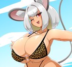 alternative_fashion animal_print animal_print_bikini big_breasts bikini breasts cleavage clothed clothing curvy_figure eyeshadow female grey_hair gyaru hair huge_breasts inner_ear_fluff j-fashion jewelry leopard_print leopard_print_bikini leopard_print_swimwear makeup navel o-ring_bikini o-ring_bikini_top one_eye_closed open_mouth pattern_bikini pattern_clothing pattern_swimwear pendant red_eyes short_hair smile solo suntan swimwear tail tan_line teeth tuft two-piece_swimsuit wide_hips wink zedrin touhou nazrin animal_humanoid humanoid mammal mammal_humanoid mouse_humanoid murid murid_humanoid murine murine_humanoid rodent rodent_humanoid
