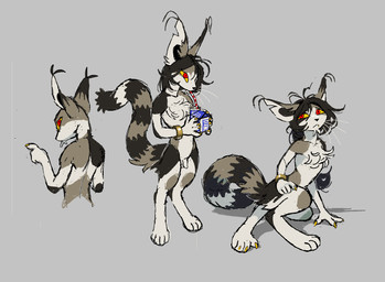 anthro balls beverage bracelet brown_body brown_fur brown_hair chest_fur chest_tuft claws container digitigrade drinking drinking_straw finger_claws flaccid foreskin fur genitals grey_background hair holding_carton holding_milk jewelry male markings milk_carton milk_container notched_ear nude_anthro nude_male paws penis rear_view red_eyes short_hair simple_background sitting slim small_penis solo standing striped_body striped_fur striped_markings striped_tail stripes tail tail_markings tan_body tan_fur toe_claws tuft whiskers yellow_sclera worm_(artist) felid feline mammal