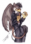 anthro electronics eyewear feathered_wings feathers glasses male microphone solo tail wings jessie_t_wolf 2_the_ranting_gryphon hi_res