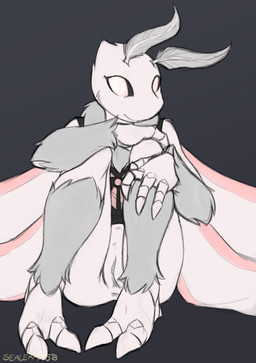 anthro anus bottomless bottomless_anthro bottomless_female clothed clothing female front_view fur genitals grey_background grey_body grey_fur looking_at_viewer simple_background sitting solo vulva white_body sealer4258 melody_(sealer4258) arthropod insect lepidopteran moth 2022 absurd_res alternate_version_at_source hi_res